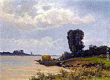 Famous Ferry Paintings - A Ferry In A Summer Landscape